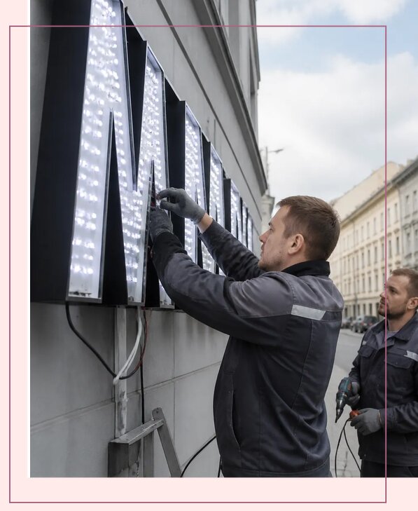 Изготовление и монтаж светодиодных LED вывесок в Югорске