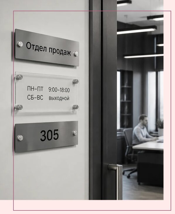 Офисные таблички на дверь в Югорске по цене от 5003 р. | Аванза-Югр